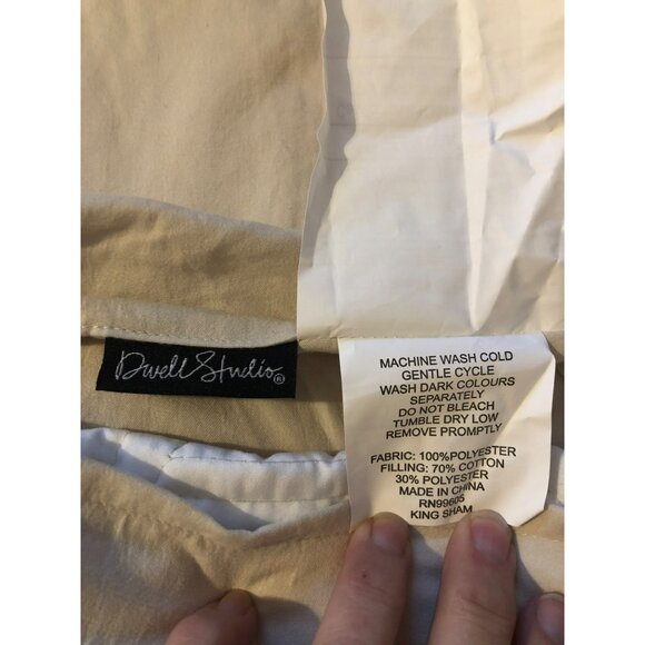 Dwell Studio King Quilted Pillow Sham Creamy White Set of 2 - Picture 4 of 4